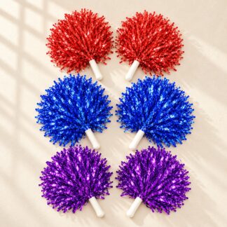 Pom-Poms for ballet — red, blue and purple pairs