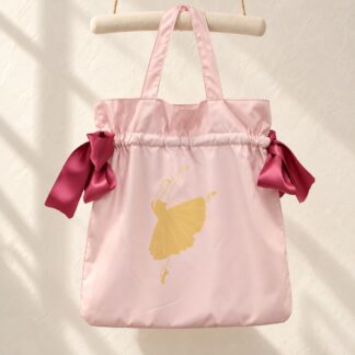 Blush Bow-Detail Ballet Tote Bag - Canvas Dance Class Bag for Girls