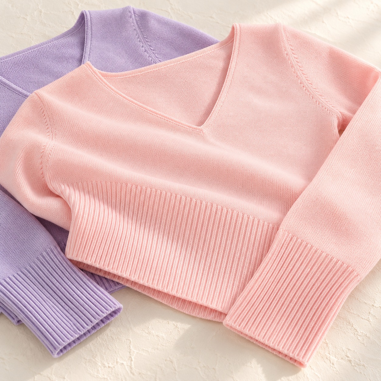 Close-up of knit and rib texture