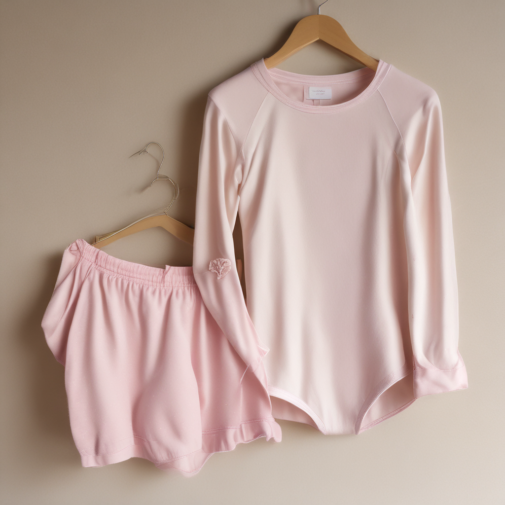 Two ballet uniform sets side by side - class and exam comparison flat lay on cream linen