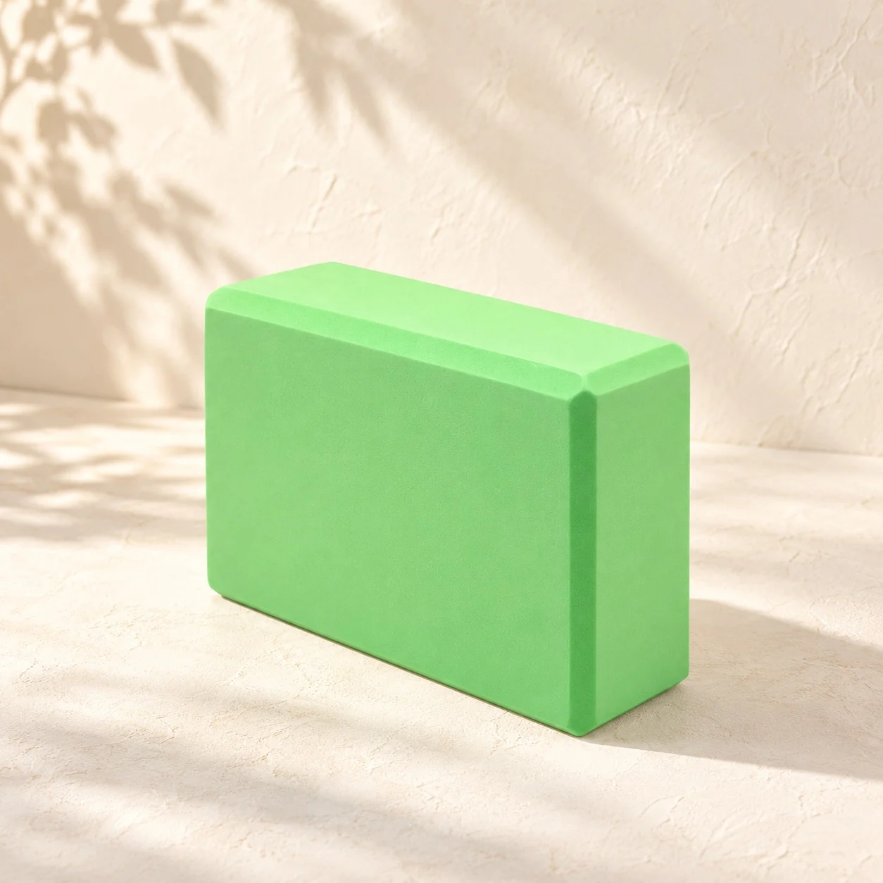 Green ballet training block with softly beveled edges