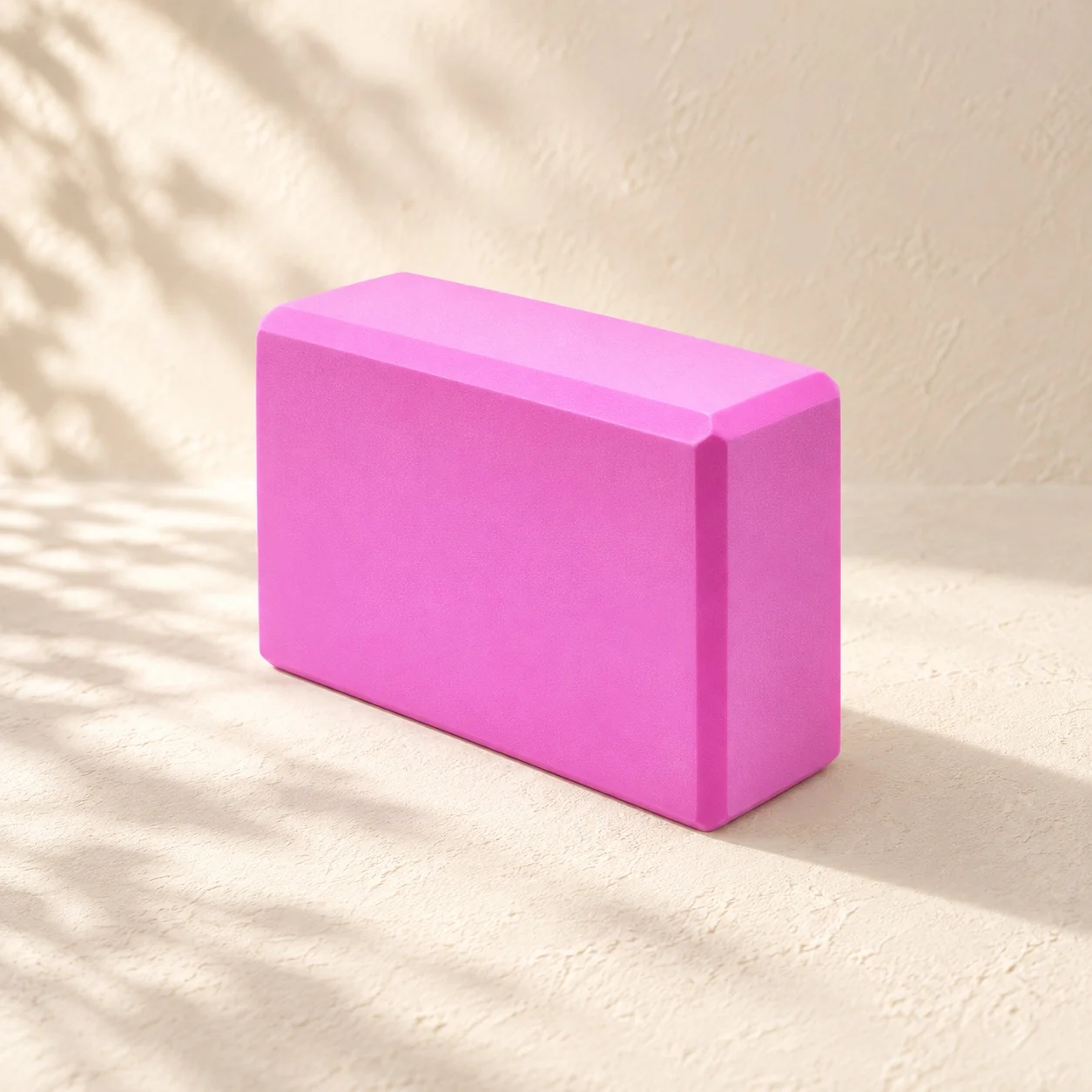 Vivid rose ballet training block with softly beveled edges