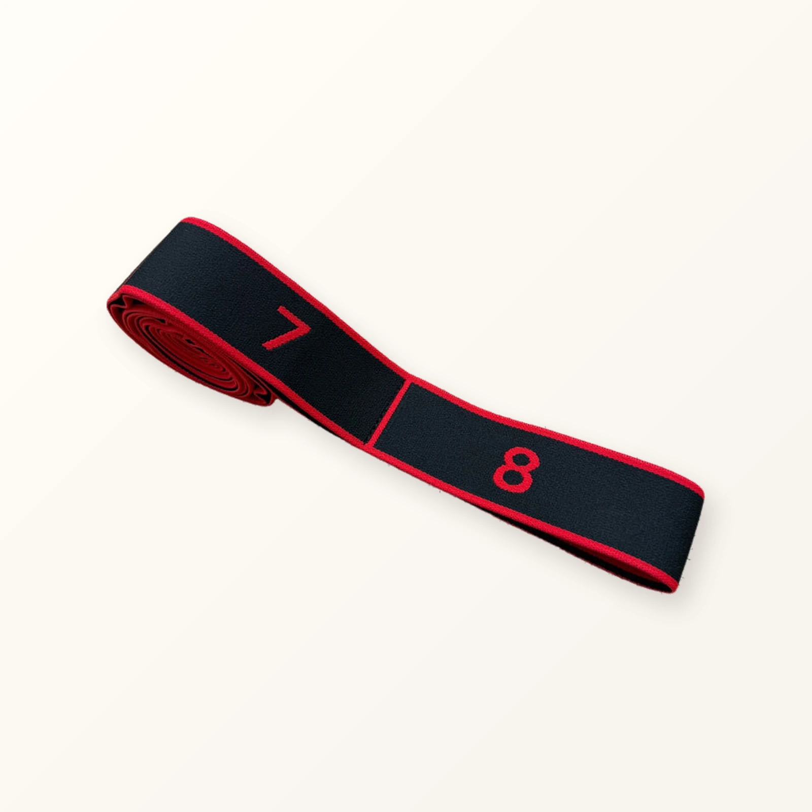 Black stretch band with red edges and 8 numbered loops