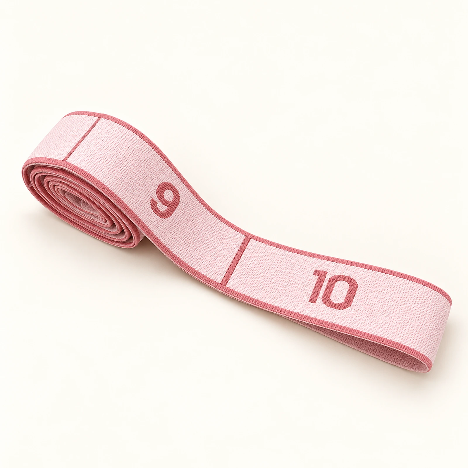 Blush pink stretch band with 10 numbered loops