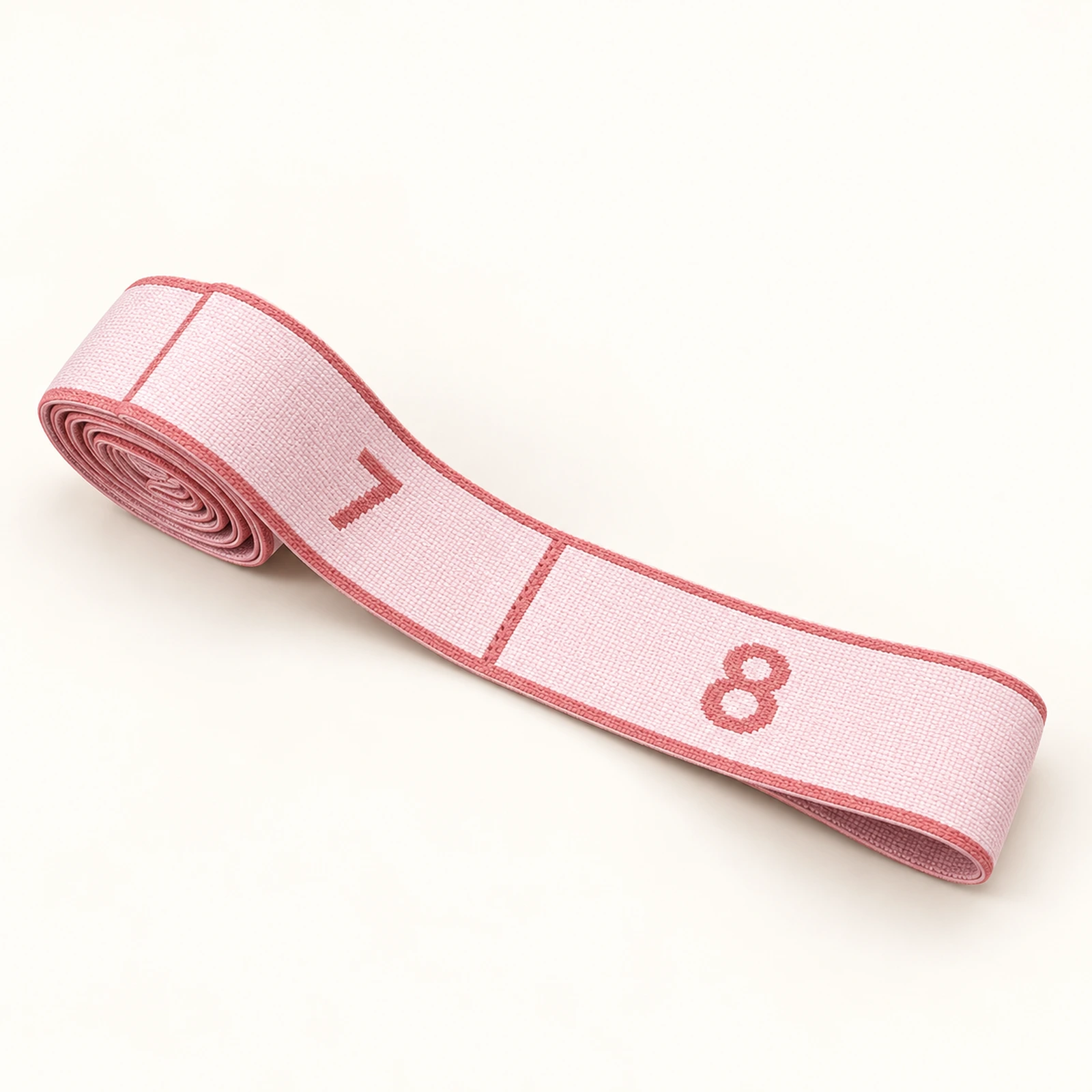 Blush pink stretch band with 8 numbered loops