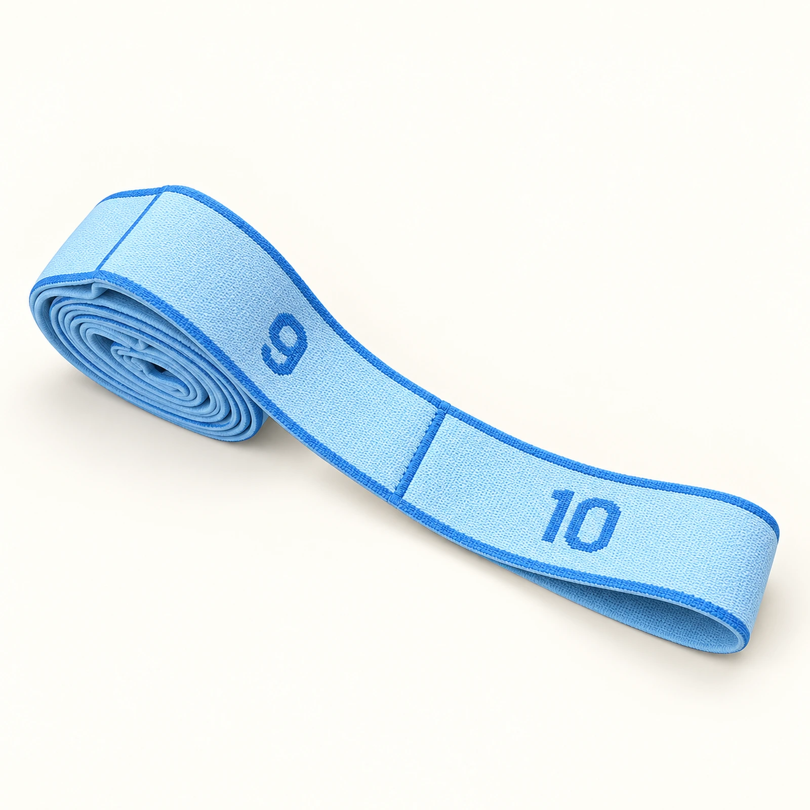 Pale blue stretch band with 10 numbered loops