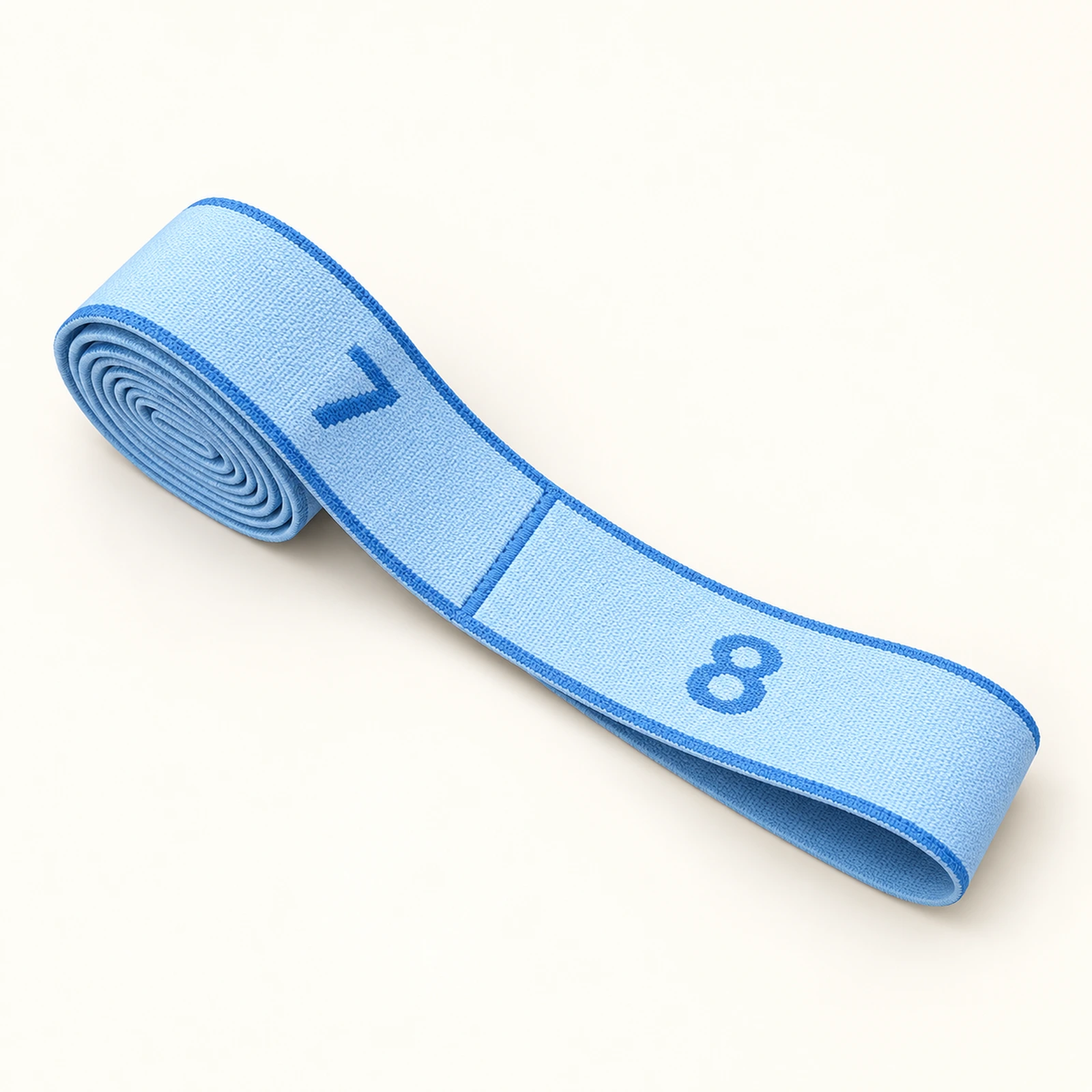 Pale blue stretch band with 8 numbered loops