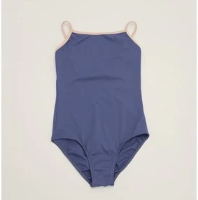 Navy Contrast-Trim Leotard