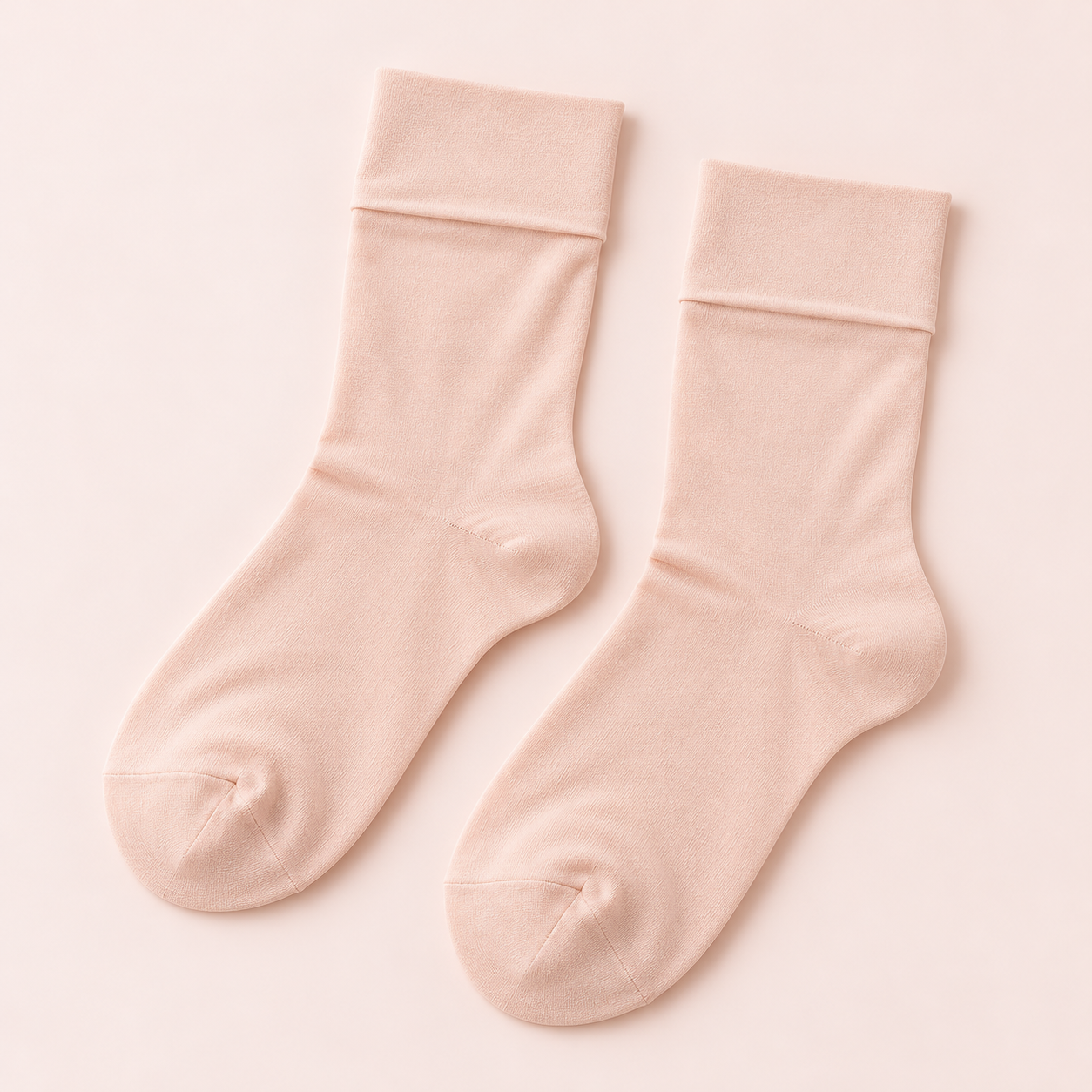 Pink ballet ankle socks flat lay – soft stretch cuffed socks